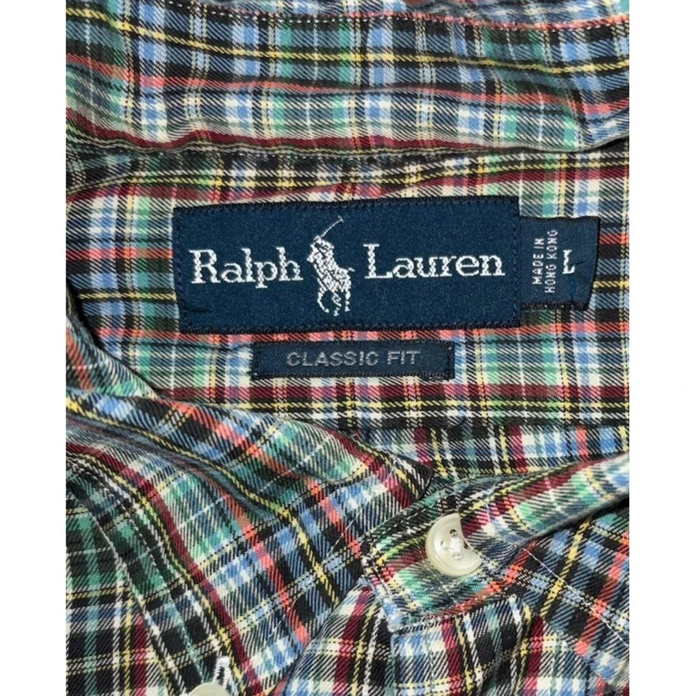 Polo Ralph Lauren Plaid Button Down Mens Large Long Sleeve Classic Fit